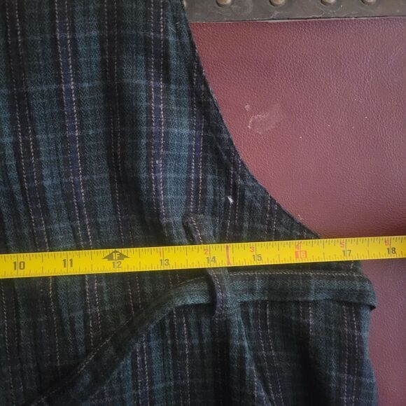 J. MATISSE Dark Green/Navy Plaid Cotton Apron Dress - Picture 7 of 15